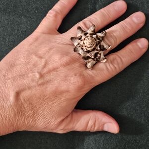 Artisan Crafted Authentic Natural Shell Ring Sz 6.5